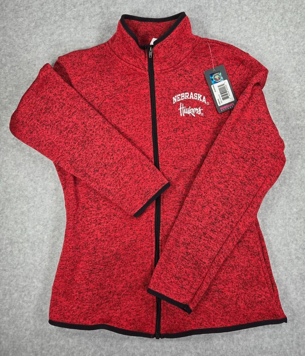 Knights Apparel Nebraska Cornhuskers Girls Jacket Large L 12/16 NWT Red Full Zip